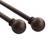Deco Window 2 Pack Brown Curtain Rods 28 to 48 Inch 5/8 Inch