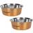 Pet Brands of 2 Copper Stainless Steel Dog Bowls Copper 17cm