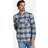 Brixton Bowery L/S Flannel Blue White, 5XL