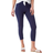 Roman Cropped Stretch Leggings - Navy