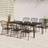 vidaXL 7 Piece Garden Anthracite Steel Patio Dining Set, 1 Table incl. 6 Chairs