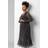 Roman Metallic plisse frill hem dress ladies roman curve women