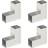 vidaXL Stolpebeslag L-form 4 stk. 71x71 galvaniseret metal