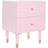 Dkd Home Decor Nightstand Metal Light Pink Mango wood Bedside Table