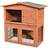 Pawhut 2 Tier Rabbit Hutch Guinea Pig Hutch Ferret Cage Ramp Out