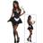 Starline Adult Seductive Maid Costume Black White M