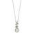 Elements gold womens pearl and dimond leaf design pendant white gold