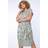 Roman Curve Border Print Shirt Dress in Khaki