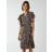 Blue Vanilla Leopard Print Wrap Ruffle Midi Dress Animal