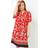 Contrast floral print shirt dress ladies roman petite women