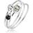 Elli Ring Damer Stapling Set Med 3 Eleganta Med Kristaller - 925 Sterlingsilver