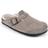 White Mountain Women Bari Buckle Clog Taupe Suede/Faux Fur