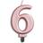 Globos Kagelys med 6 i rosegold