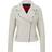 HUGO BOSS Larella-2 Leather Biker Jacket - Open White