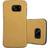Cadorabo Hard Cover Hybrid Gummiert Galaxy S7 Edge Smartphone Hülle, Braun, Gold