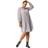 Roman Curve Chiffon Spot Smock Dress - Grey