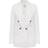 Reiss Womens White Hollie Double-breasted Linen-blend Blazer Jacket