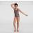 Speedo Badedragt Allover Medalist til piger Sort/Rød/Lilla/Hvid 176/15-16y