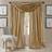 Elrene Home Fashions Athena Faux Krossat Silke Fönstergardin Panel och Kappans Set 132 cm x 213 cm Guld
