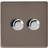 Varilight Grey Flat Profile Single 2 Way Screwless Dimmer Switch