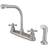 Kingston Brass KB718AXSP Victorian Centerset Kitchen Faucet Brushed N Brushed Nickel