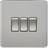 Knightsbridge Screwless 10AX 3G 2-Way Switch Brushed Chrome SF4000BC Brushed Chrome