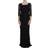 Dolce & Gabbana Floral Lace Long Ball Maxi Dress - Black