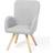 Beliani BJARN Fabric Light Grey Armchair