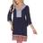 White Mark Gabrielle Embroidered Dress - Navy