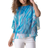 Roman Abstract Print Chiffon Top - Turquoise