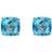 QVC Check-Top Cushion Stud Earrings - Silver/Topaz