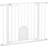 Pawhut 75-103 cm Pet Safety Gate Pressure Fit Stair w/ Small Door Double Locking