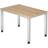 Hammerbacher 4-Legged Frame Width 1200mm Aluminium Silver Oak Writing Desk