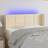 vidaXL LED-lys stof cremefarvet Sengegavl