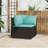 vidaXL Garten-Ecksofa mit Kissen Schwarz Poly Rattan Modulsofa