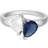 Jon Richard Rhodium Plated Blue And Crystal Cubic Zirconia Ring