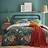 Furn Forage Floral Reversible Duvet Cover Blue, Green