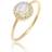Elli Premium Ring Damer Elegant Med Månsten Och Diamant - Gult Guld