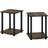 Furinno Simplistic Columbia Walnut/Black Småbord 39.6x39.6cm 2st