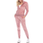 White Mark Women's Velour Tracksuit Set - Pink