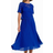 Roman Lace Top Overlay Pleated Midi Dress - Royal Blue