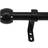 Decopolitan 1 Knob Curtain Rod Set 18 to 36 Inches Black