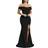 YMDUCH Women's Off Shoulder High Split Evening Gown - Black