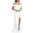 YMDUCH Women's Off Shoulder High Split Evening Gown - White