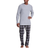 Hanes Men’s X Temp Sleep Set - Medium Grey Heather/Grey Plaid