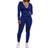 PrettyGarden Women's Two Piece Tracksuit Set - Dark Blue