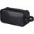Soft PU Leather Zipped Travel Toiletry Bag - Black