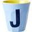 Rice Melamin Cup Medium Letter J 30 cl Soft Blue