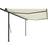 vidaXL Manual Retractable Awning with 5x3.5 m Cream