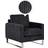 Beliani Corduroy Black Armchair